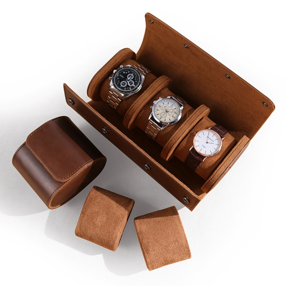 Luxury Watch Travel Case - Luxury Genuine Leather Watch Roll 1/2/3
