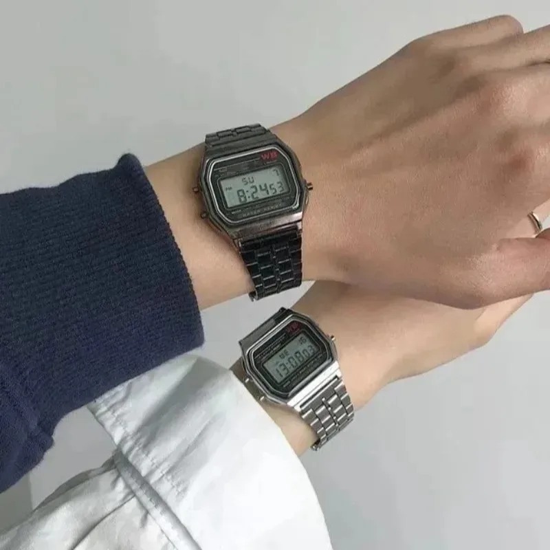 Luxury Watch Wallpaper - Luxury F91W Steel Band Watches LED