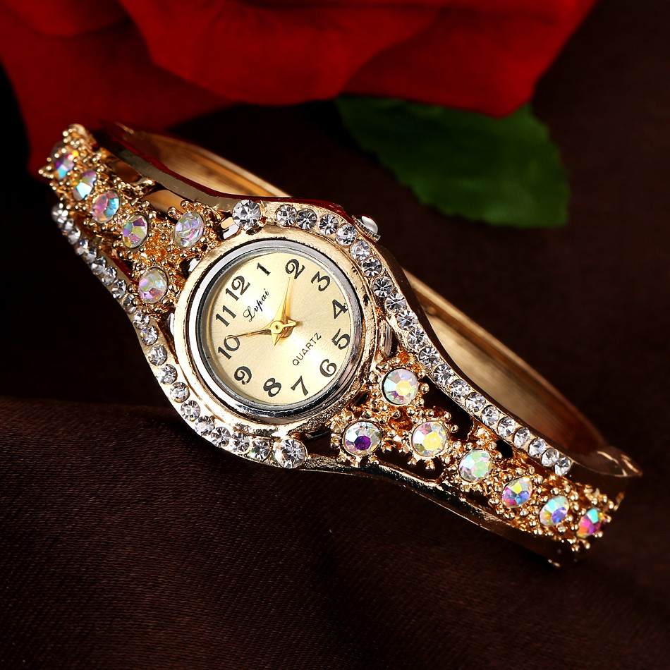 Luxury Watch Diamond - Women's Luxury Colored Diamond Bezel Elegant