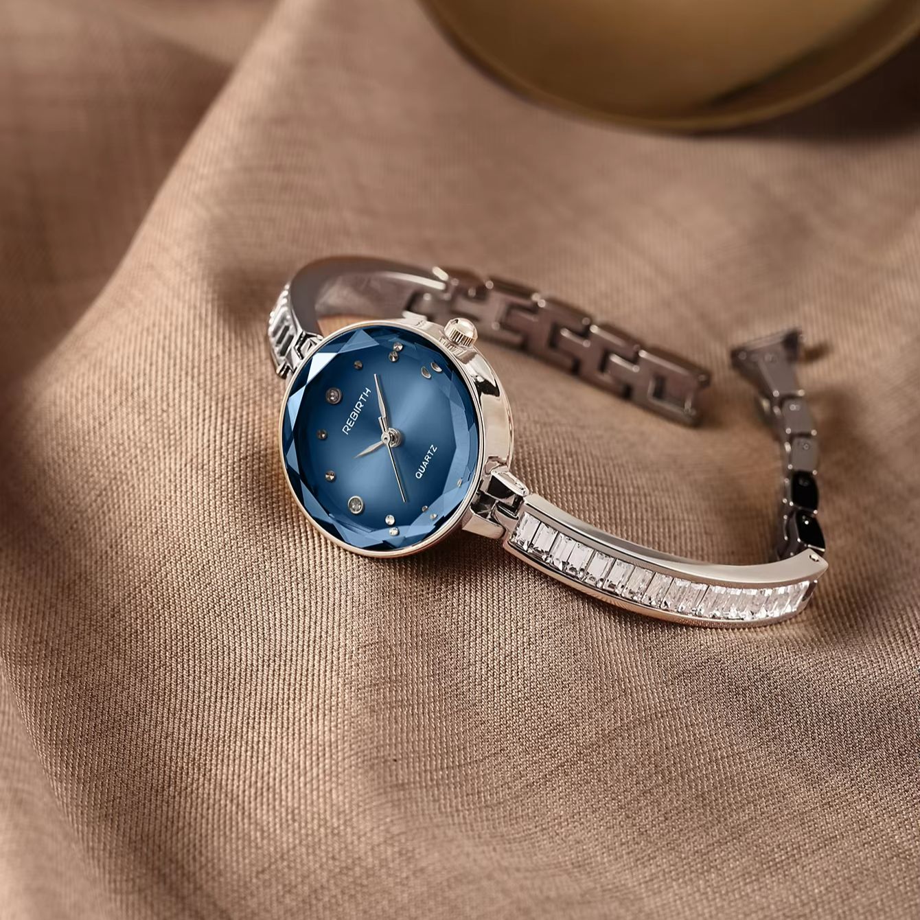 Luxury Watch Diamond - Light Luxury Cut Blue Glass Dial