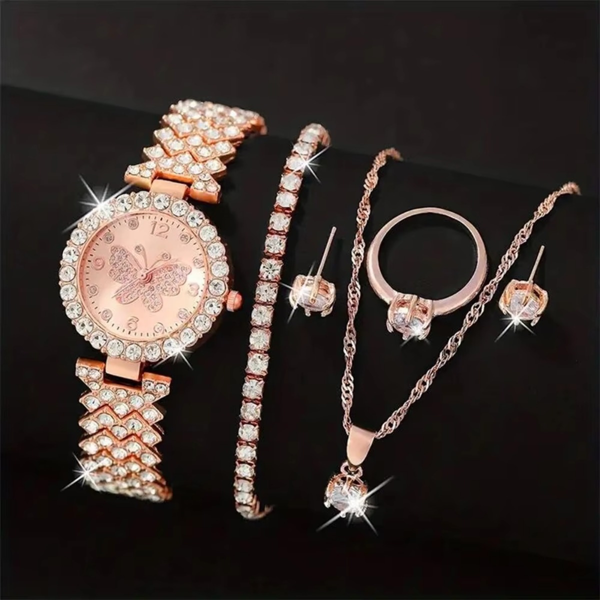 6PCS/Set Luxury Rhinestone But - огляд і ціна Luxury Watch Travel Case