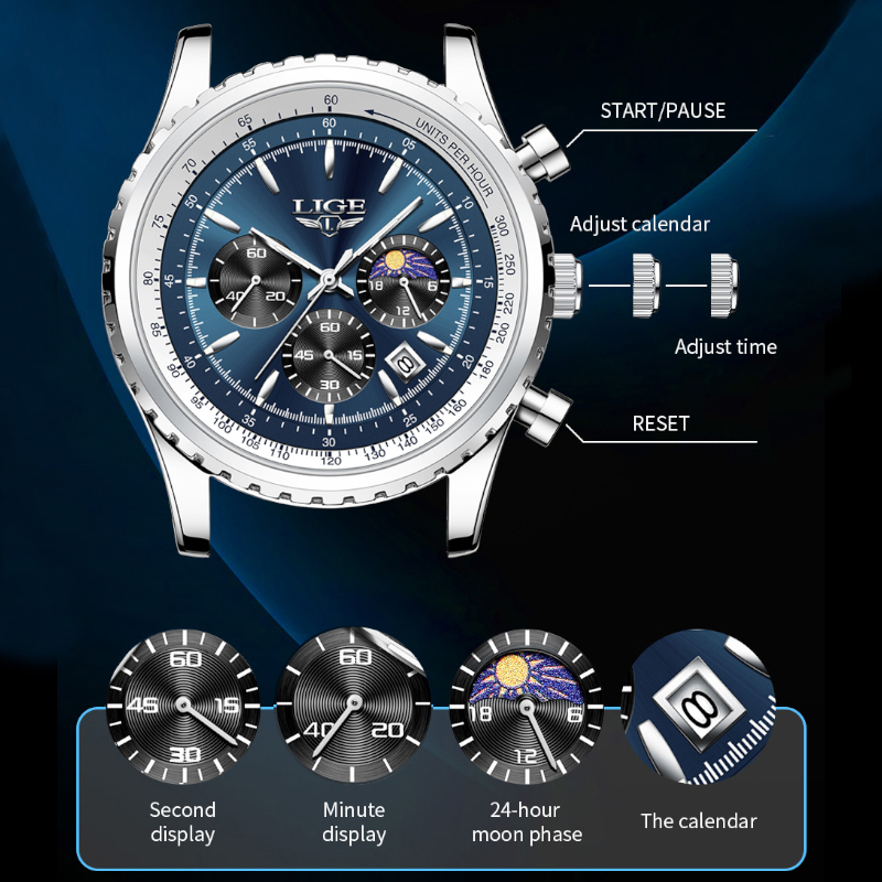 LIGE Brand Luxury Quartz Man W - огляд і ціна Zen Luxury Watch