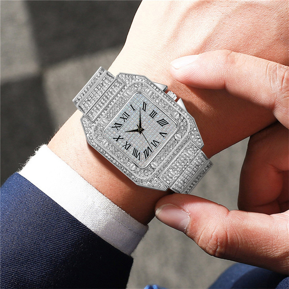 4PCS Fashion Iced Out Square M - огляд і ціна Luxury Watch Wallpaper