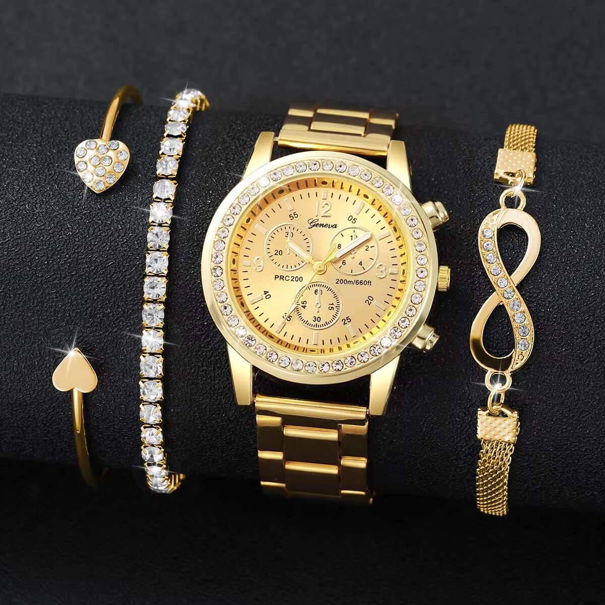 4PCS/Set Luxury Rhinestone Wom - огляд і ціна Luxury Watch Travel Case