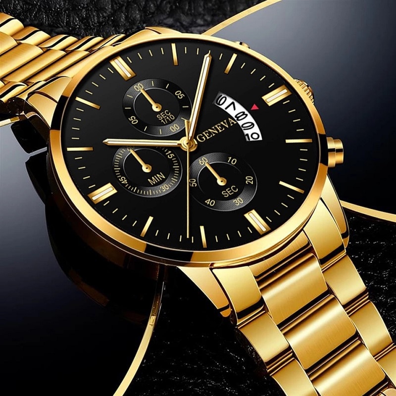 2023 Fashion Men Gold Stainles - огляд і ціна Luxury Watch Wallpaper